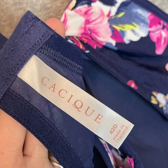 Cacique Women Floral Full Coverage Wide Strap Lightly Lined Balconette 42D - Picture 8 of 10